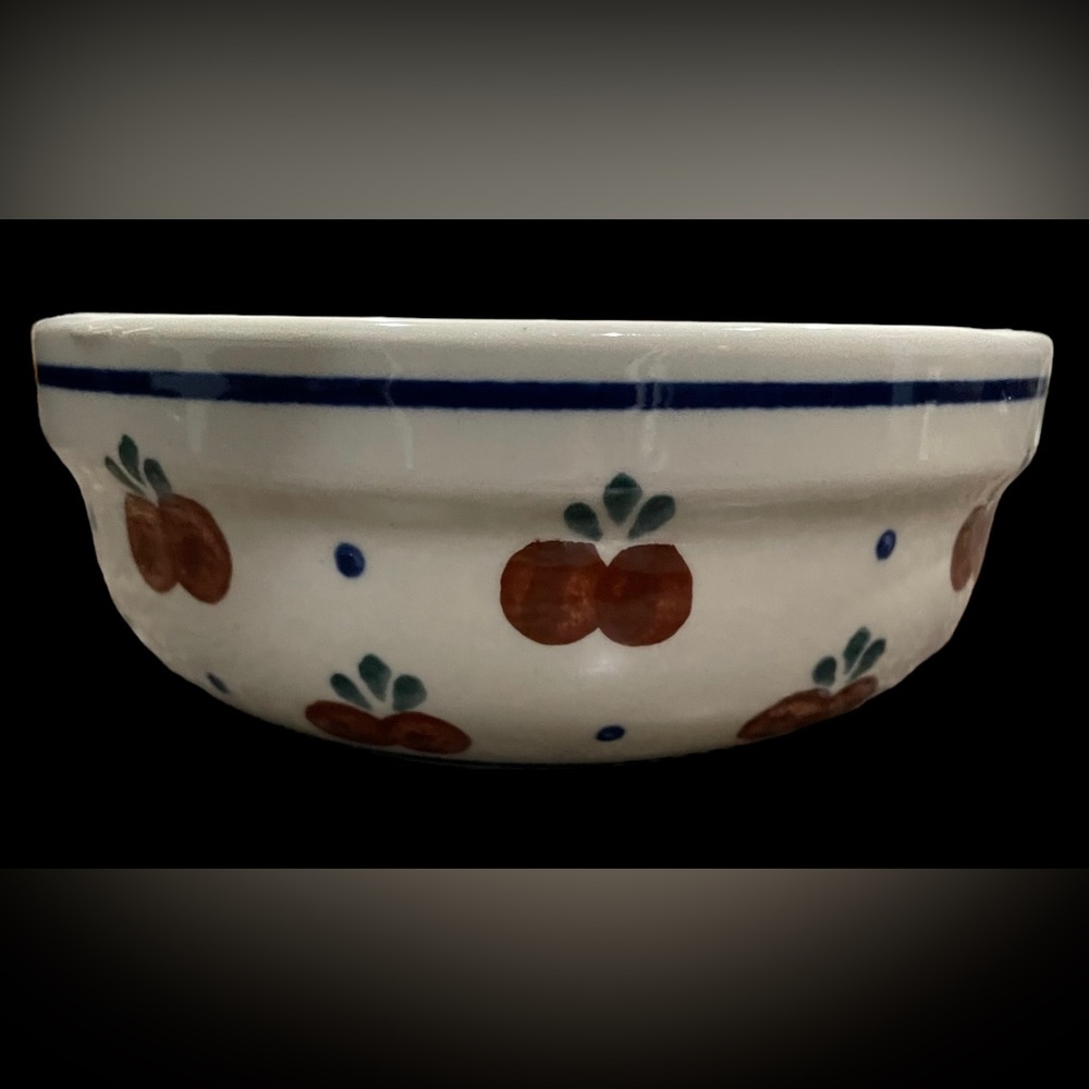 Polish Pottery Boleslaweic 6” Bowl Wild Cherry Pattern